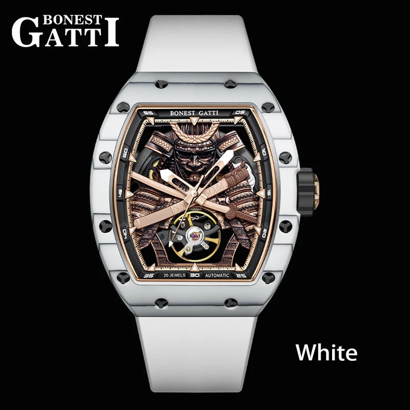 Bonest Gatti BG9008 Phantom Samurai – Carbon Skeleton Tourbillon Automatic Watch