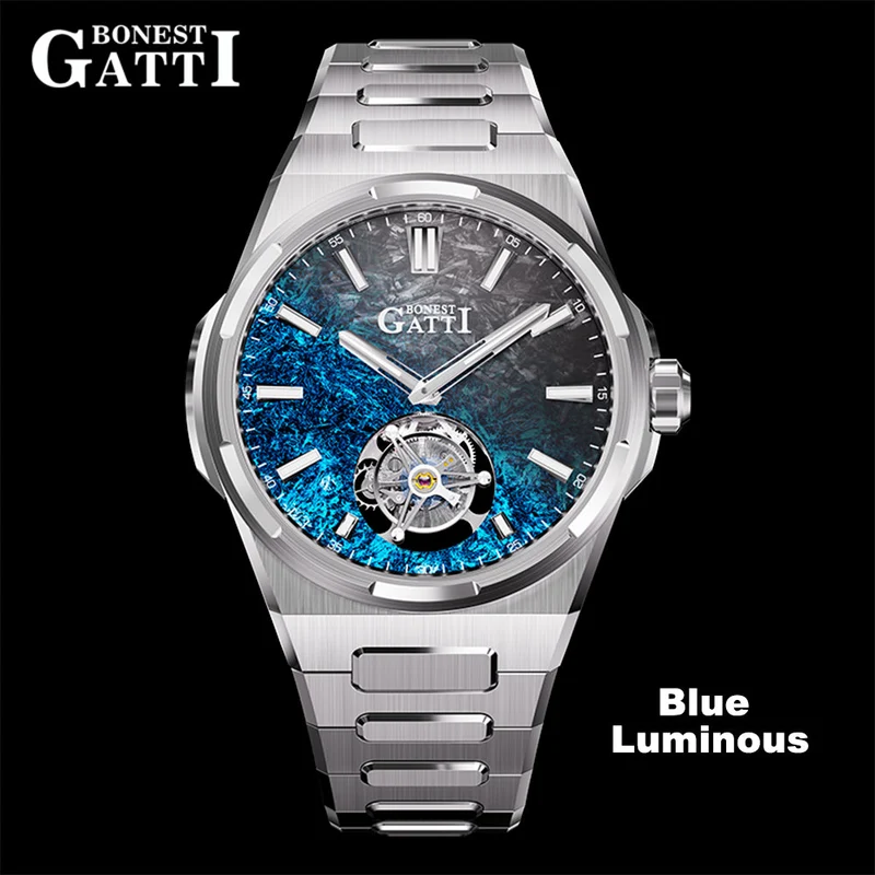 Bonest Gatti BG7006 Carbon Fiber – Luminous Tourbillon Automatic Sapphire Watch