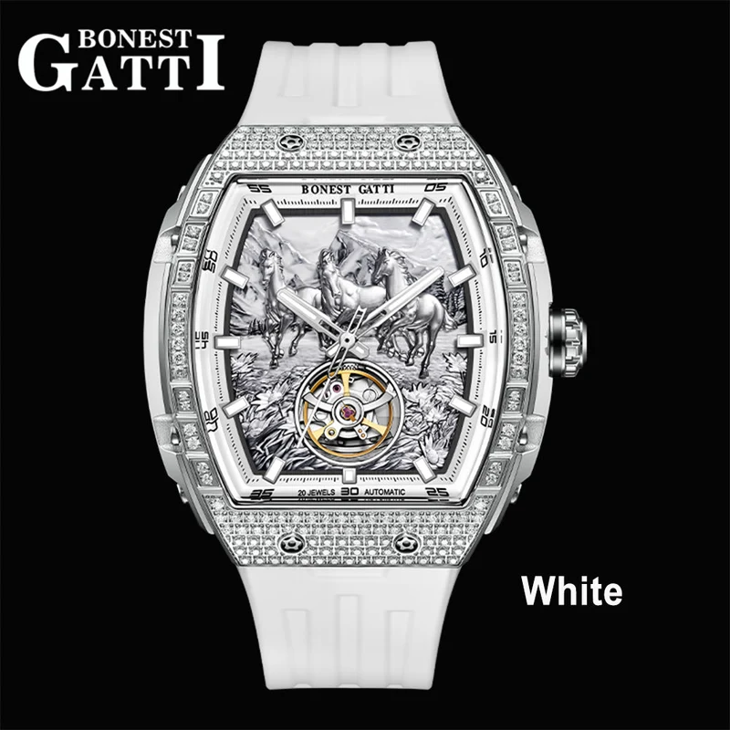 Bonest Gatti Year of the Horse BG5006 – Automatic Skeleton Zircon Bezel