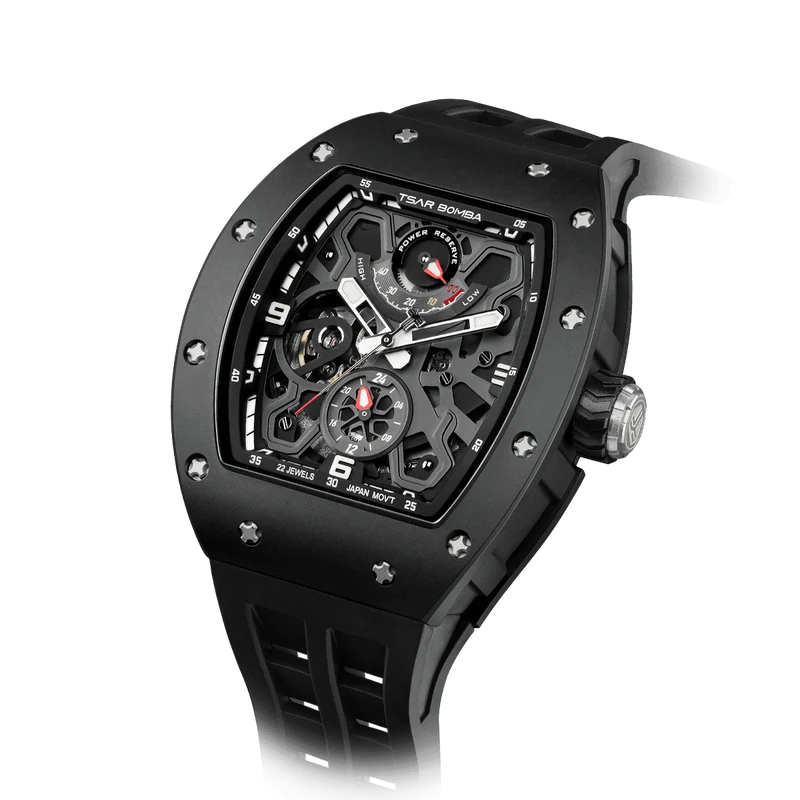 Official TSAR BOMBA Carbon Fibre Ceramic Kinetic Energy Automatic Watch – TB8212