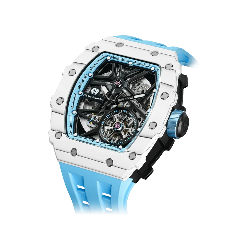 Official TSAR BOMBA Carbon Fibre Automatic Skeleton Watch – TB8209CF