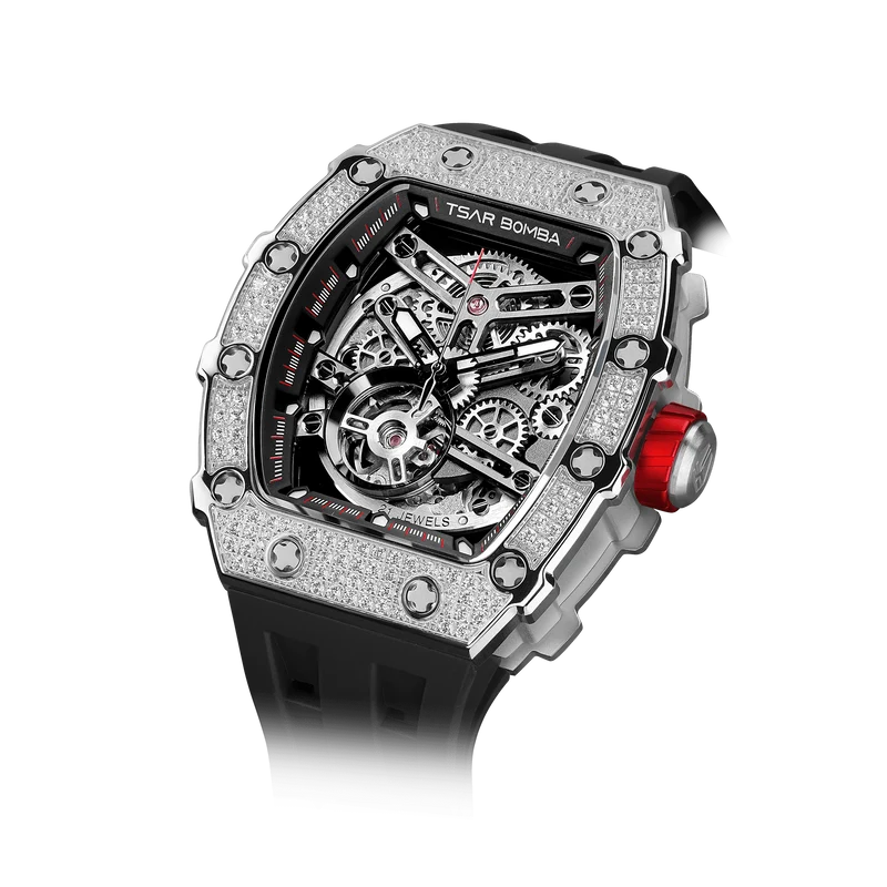 Official TSAR BOMBA Diamond Automatic Skeleton Watch – TB8208D