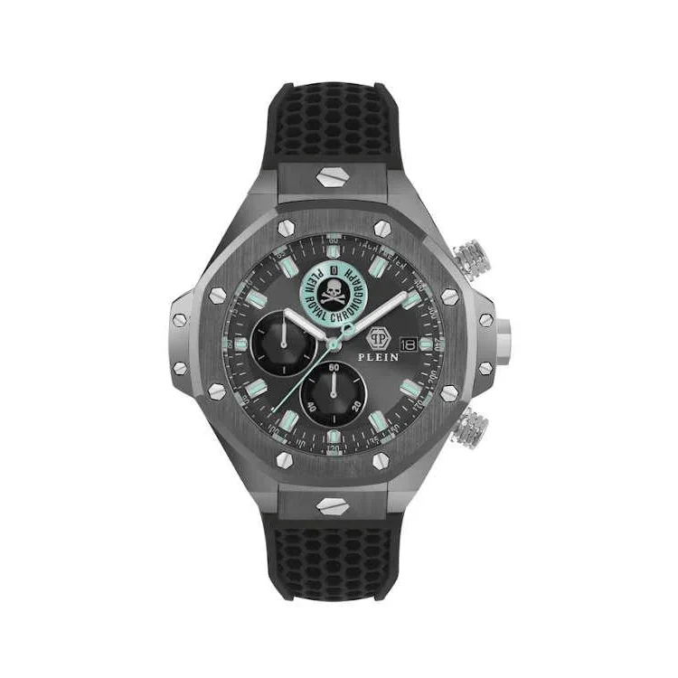 Reloj de hombre Plein chrono royal sport PWLFA0125 B2 de silicona y correa negra
