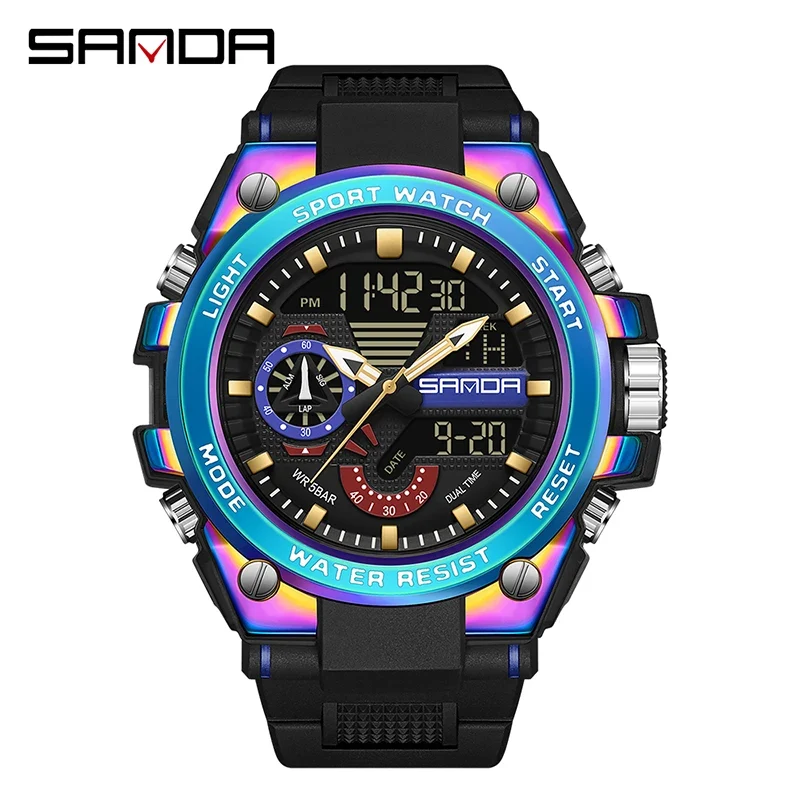 SANDA 3302 Digital LED Sports Watch - Waterproof Shock Resistant