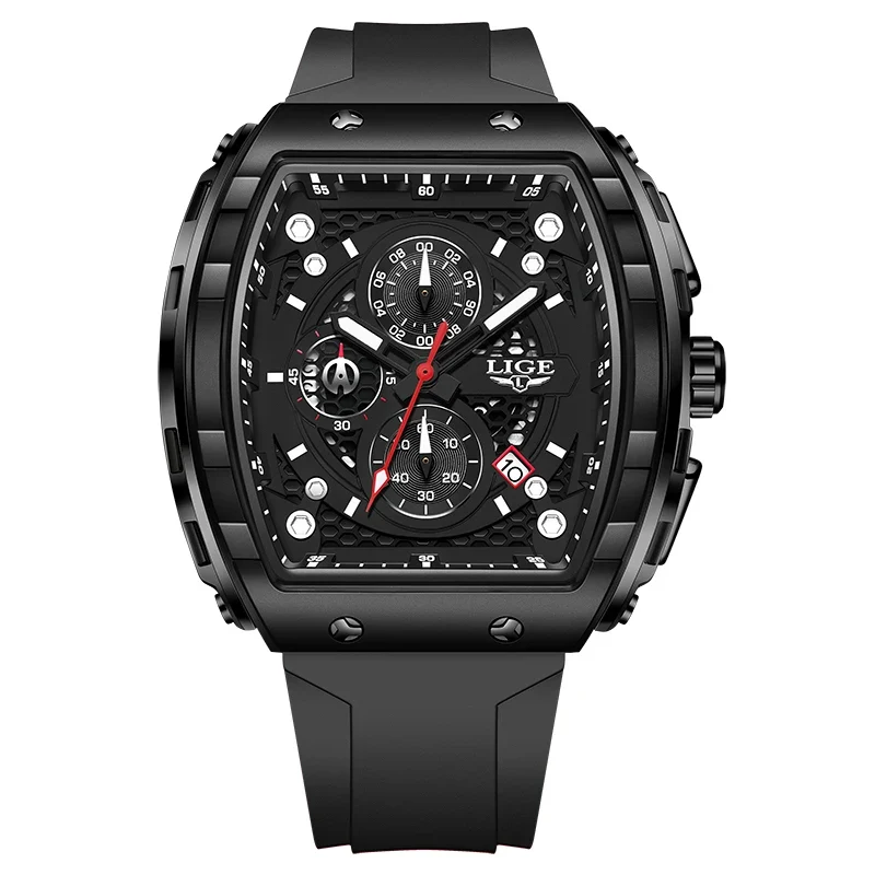 LIGE Tonneau Sports Chronograph – Waterproof Quartz Men’s Watch