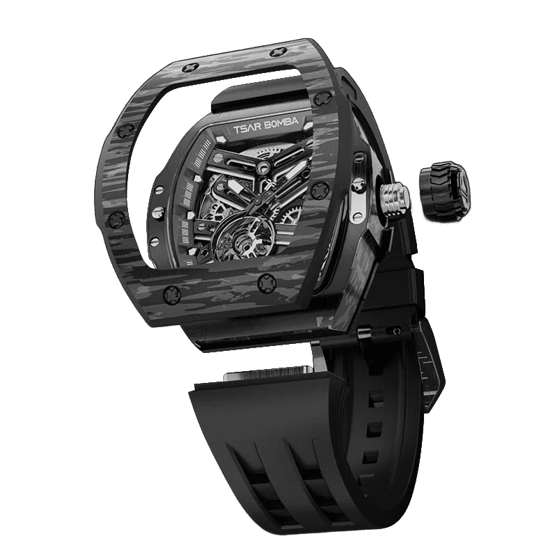 Official TSAR BOMBA TB8218CF – Carbon Fibre Automatic Men’s Luxury Watch | Interchangeable Atomic SuperCar Series