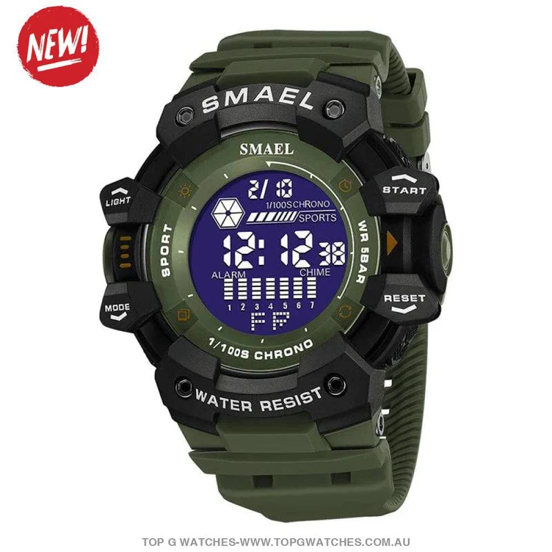 SMAEL 8050 Military Digital Watch – 50 M Water-Resistant Tactical Sports Watch