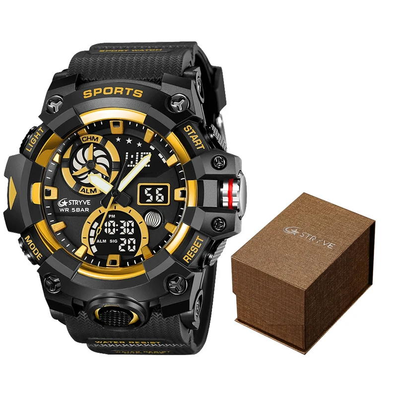 STRYVE S8027 Vanguard Tactical Digital Analog Sports Watch – Waterproof Dual Display