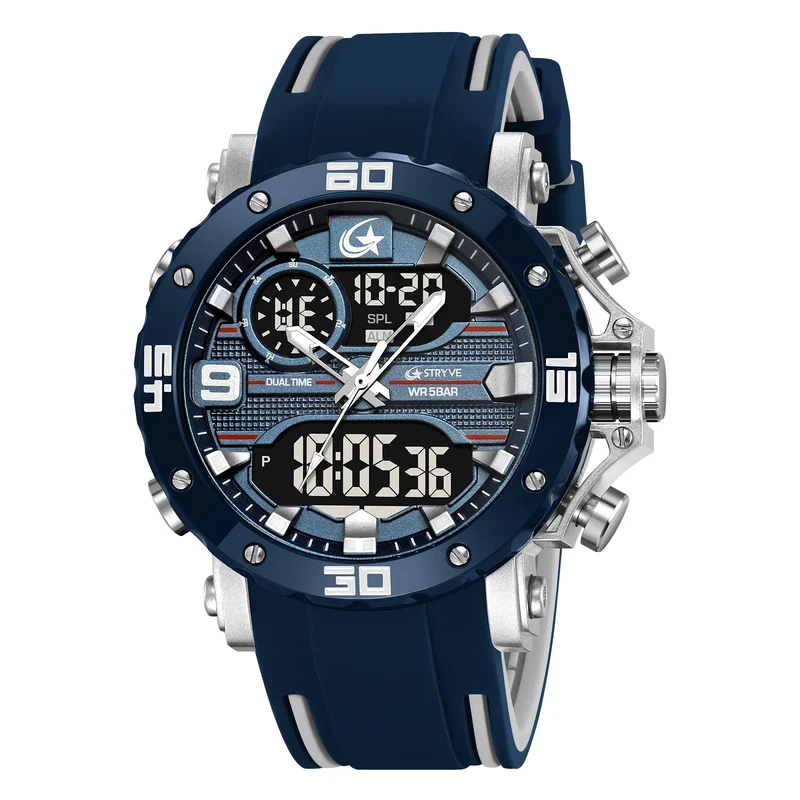 STRYVE S8032 Sports Watch – Bold Dual Display Analog Digital Watch