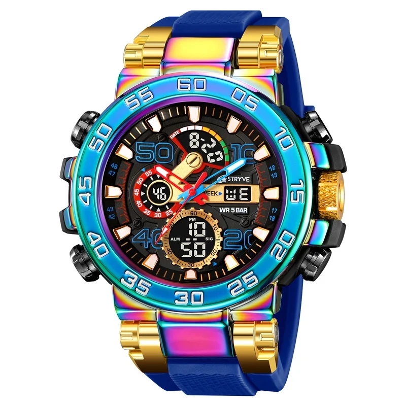 STRYVE S8030 Sports Watch – Large 55mm Dual Display Analog Digital Watch