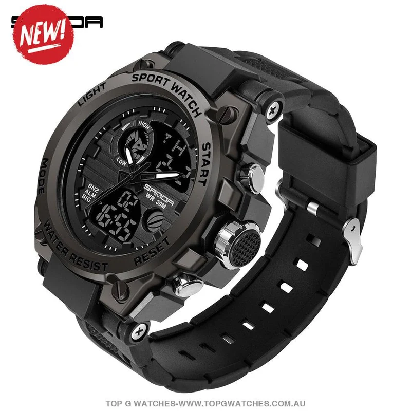 SANDA G-Style Shockproof Dual-Display Sport Watch – Waterproof & Rugged