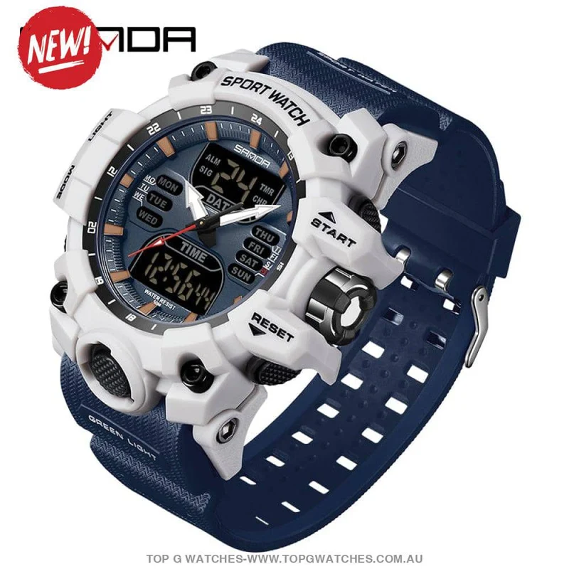 SANDA G-Style Dual Display Shockproof Waterproof Digital Quartz Watch