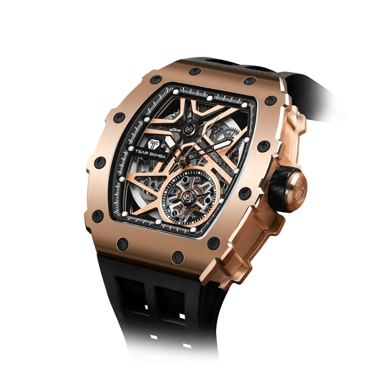 Official TSAR BOMBA Luxury Skeleton Mechanical Watch — TB8209A
