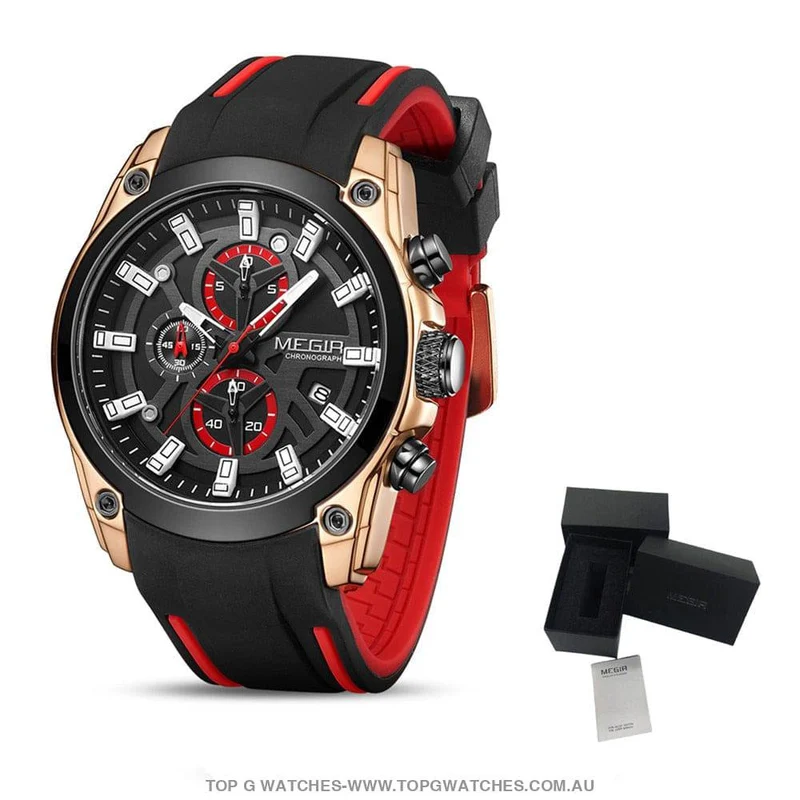MEGIR 2144 Men’s Sports Chronograph Watch – Waterproof Quartz Racing Style