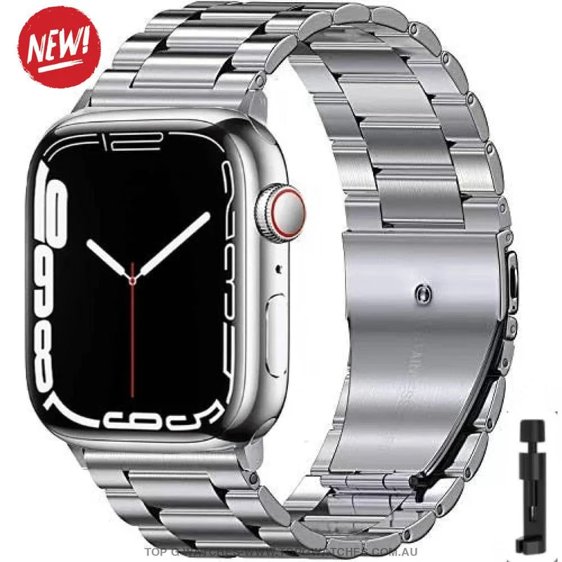 Premium Stainless Steel Apple Watch Band – 316L Luxury Bracelet for Ultra, Series 8, 7, 6, SE