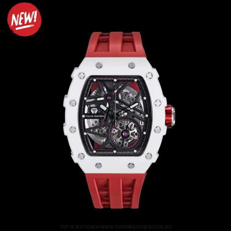 Official TSAR BOMBA Ceramic Automatic Skeleton Watch – TB8209C