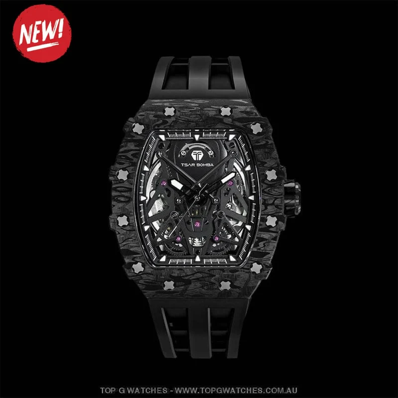 Official TSAR BOMBA Carbon Fibre Butterfly Wing Automatic Watch – TB8207CF