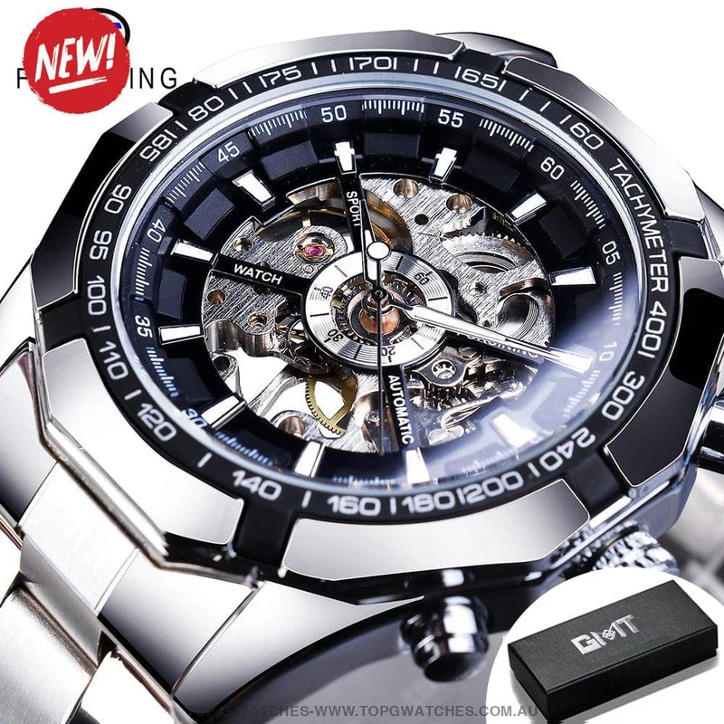 FORSINING Automatic Mechanical Luxury Watch – Skeleton Dial | Waterproof Self-Winding
