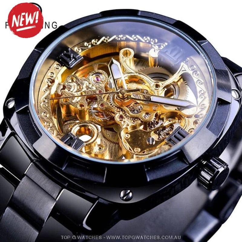 Forsining Millionaire Gold Automatic Watch – Luxury Self-Winding Mechanical Wristwatch