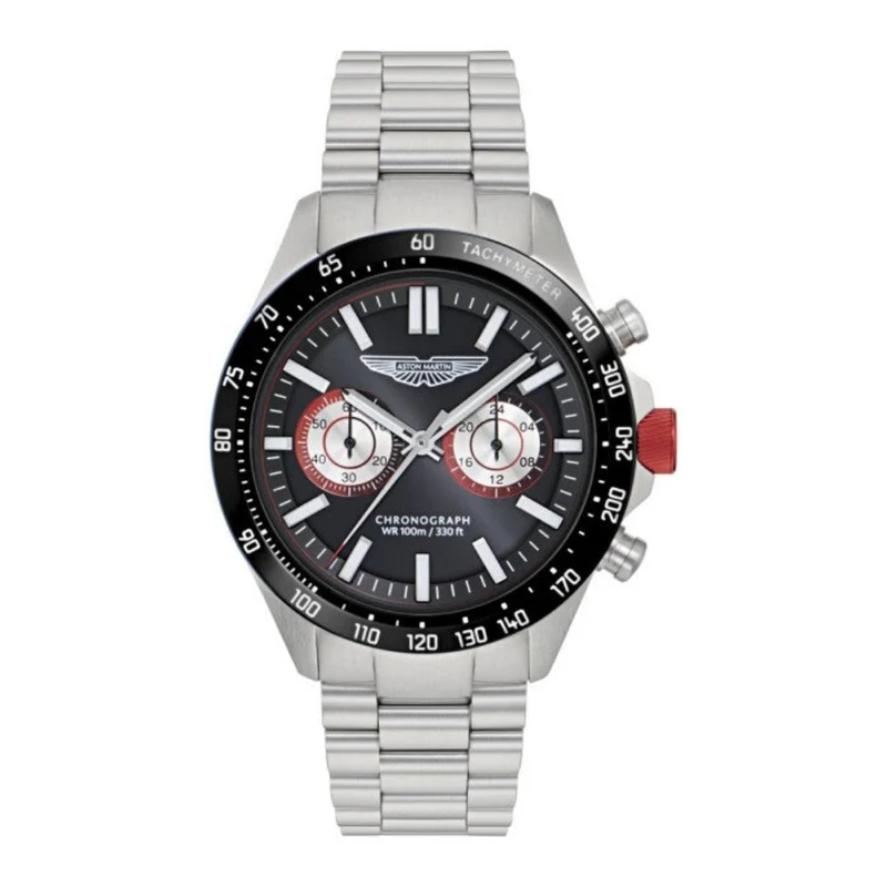 Reloj Aston Martin Plateado y Negro Cronógrafo MTIS1F501 para hombre