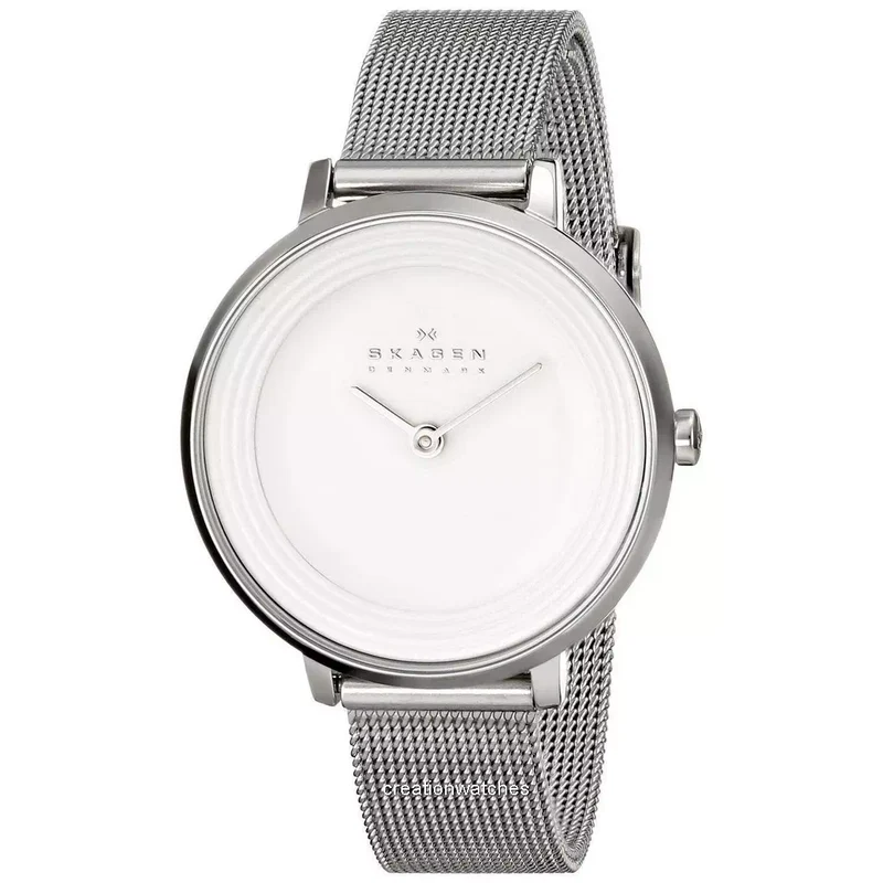 Reloj Skagen Ditte Silver Dial pulsera de malla de acero inoxidable SKW2211