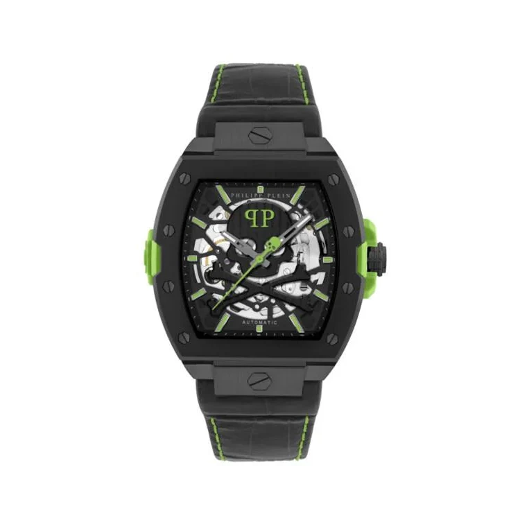Reloj Philipp Plein Hombre PWJFA1426 B2 Piel Negra Acero Automático