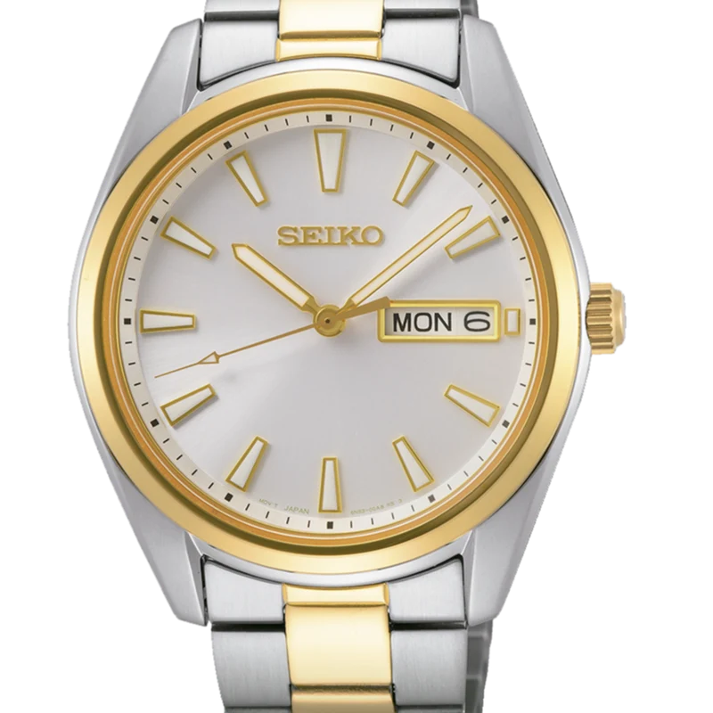 Reloj Seiko SUR446P1 Neo Classic Doble Calendario Bicolor b2