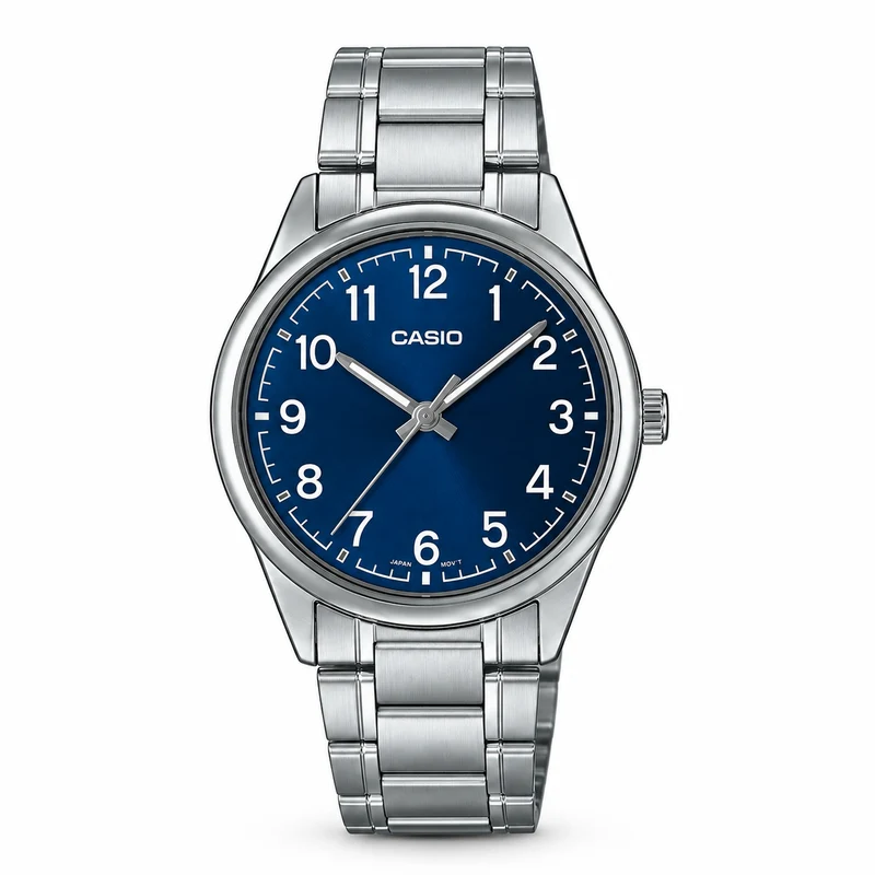 Reloj Casio Clásico Hombre Acero Inoxidable Esfera Azul MTP-V005D-2B4DF
