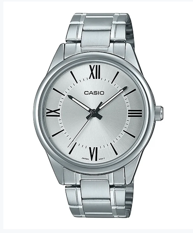 Casio Reloj Clásico de Acero con Esfera Blanca - MTP-V005D-7B5UDF