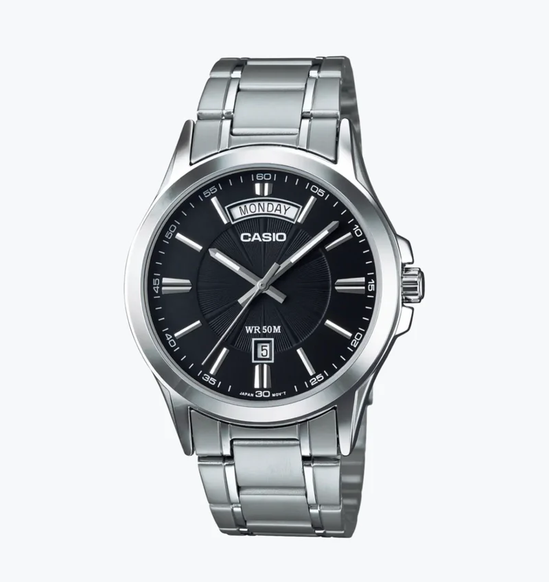 Casio Reloj Clásico de Acero con Día y Fecha - MTP-1381D-1AVDF