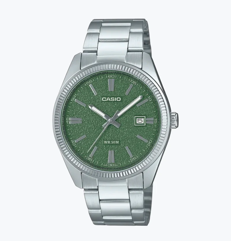 Casio Reloj para Hombre Clásico Verde texturizado- MTP-1302DA-3AV