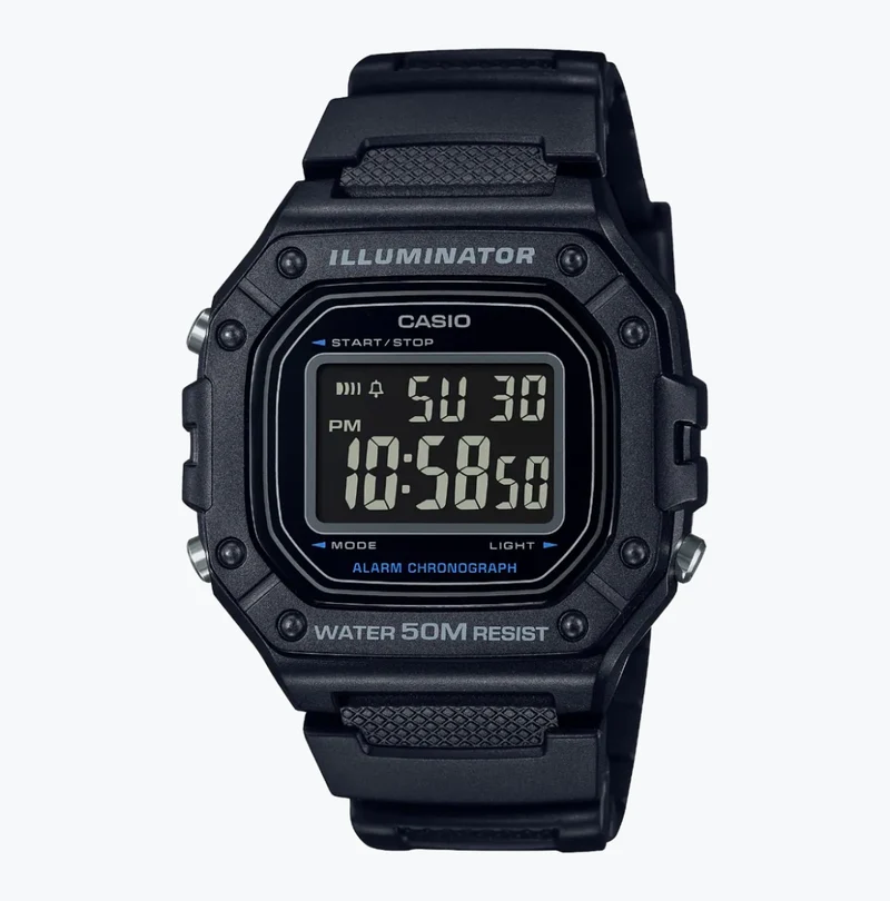 Casio Reloj Digital Deportivo Negro - W-218H-1BV