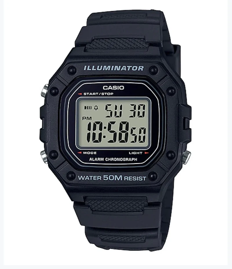 Casio Reloj Digital Deportivo Negro - W-218H-1AV
