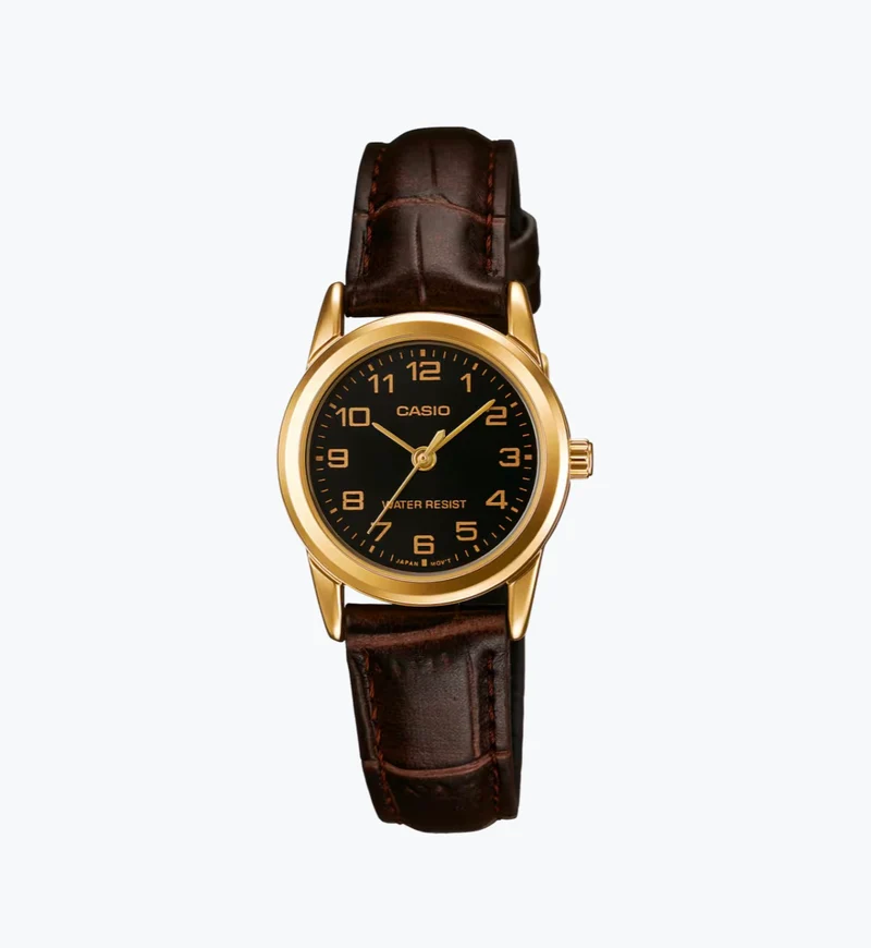Casio Reloj para Mujer Clásico Dorado con Correa de Cuero - LTP-V001GL-1B