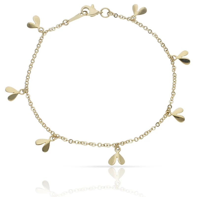 PULSERA ORO 18KL TOBILLERA COLGANTES