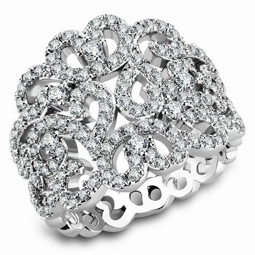 3W1439 - Anillo de latón rodio con circonita de grado AAA en transparente