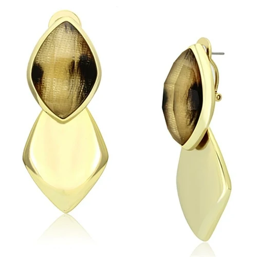 Pendientes Gold(Ion Plating) Brass Earrings with Synthetic Synthetic