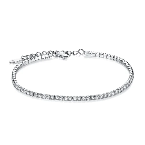 ELESHE 925 Sterling Silver Tennis Charm Bracelet For Women Anti-Allergy / Free Shipping