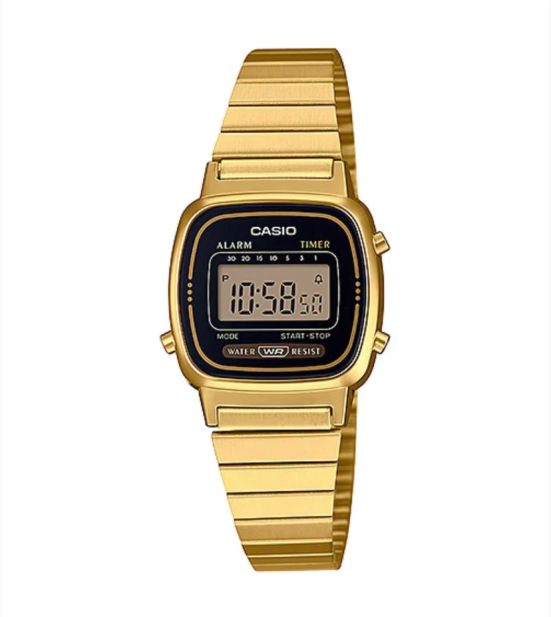 Casio Reloj Vintage Digital Dorado para Mujer - LA670WGA-1