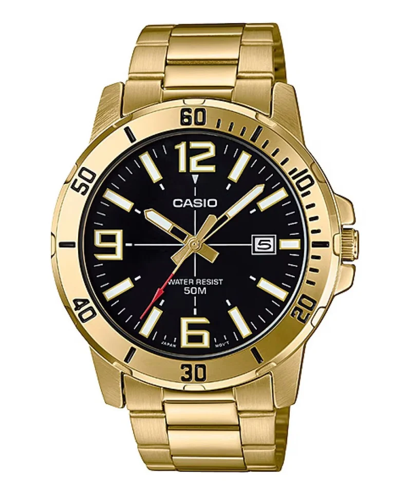 Casio Reloj para Hombre Dorado con Calendario - MTP-VD01G-1BV