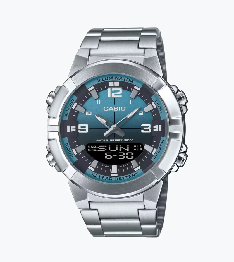 Casio Reloj para Hombre Analógico-Digital con Hora Mundial - AMW-870DA-2A2V