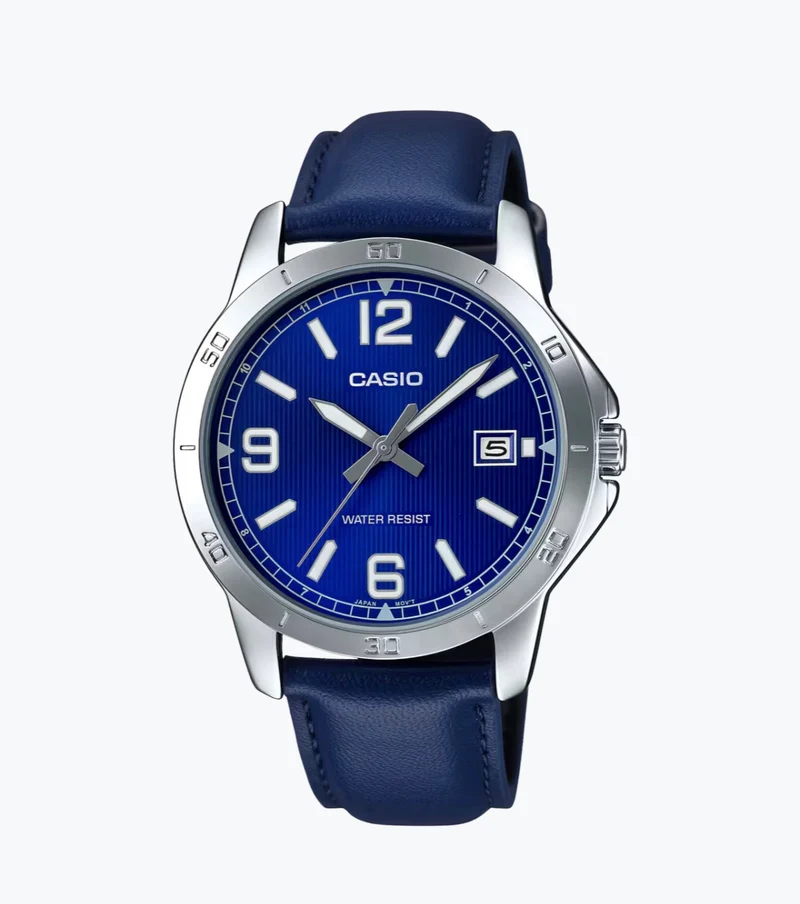 Casio Reloj para Hombre con Correa de Cuero - MTP-V004L-2B