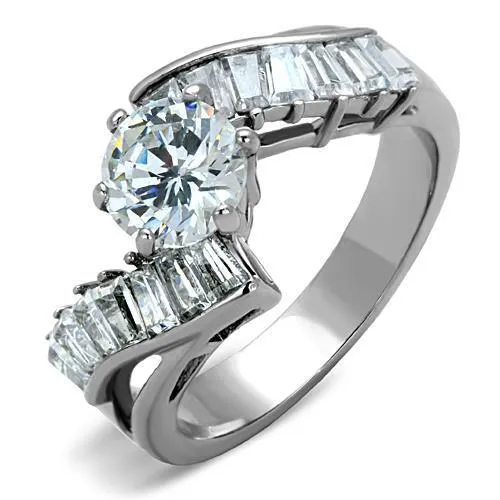 Anillo de Mujer de circonia cúbica de acero inoxidable TK1533