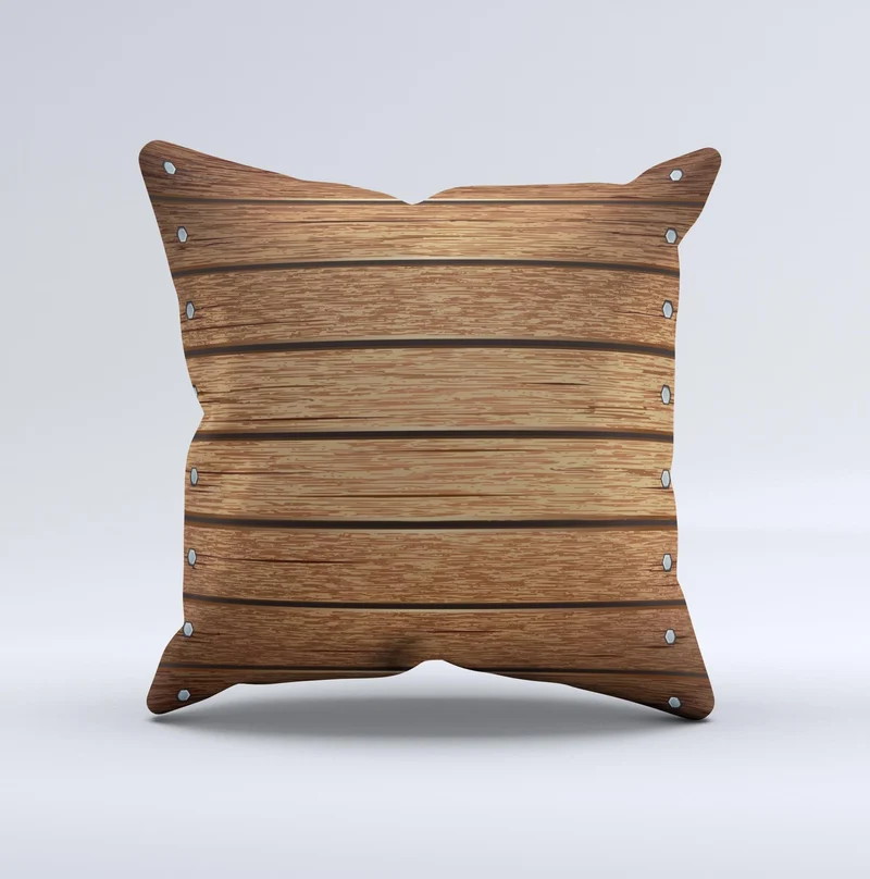 Cojin estilo Tablones de madera atornillados con tinta decorativa