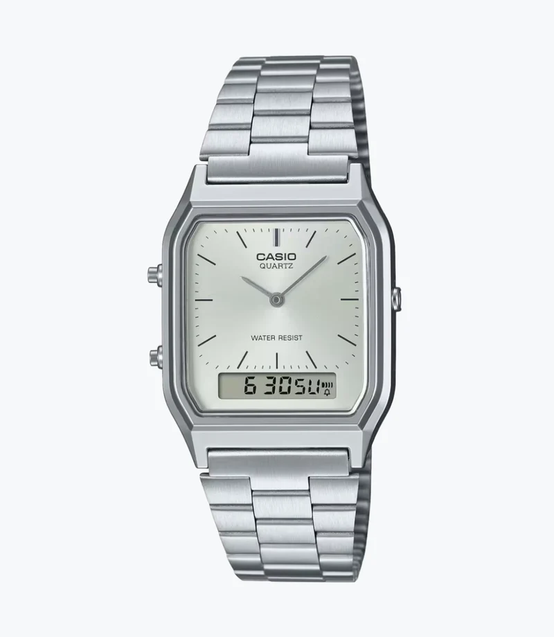 Casio Unisex analógico digital Plateado AQ-230A-7AMQ