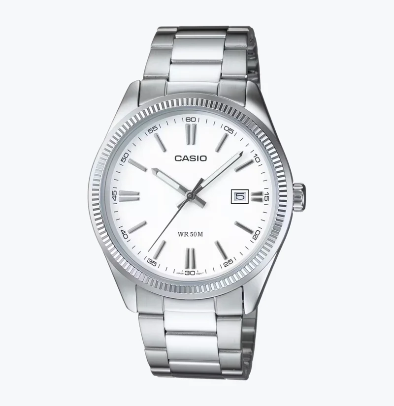 Casio Reloj para Hombre Clásico con Esfera Blanca-MTP-1302D-7A1VDF