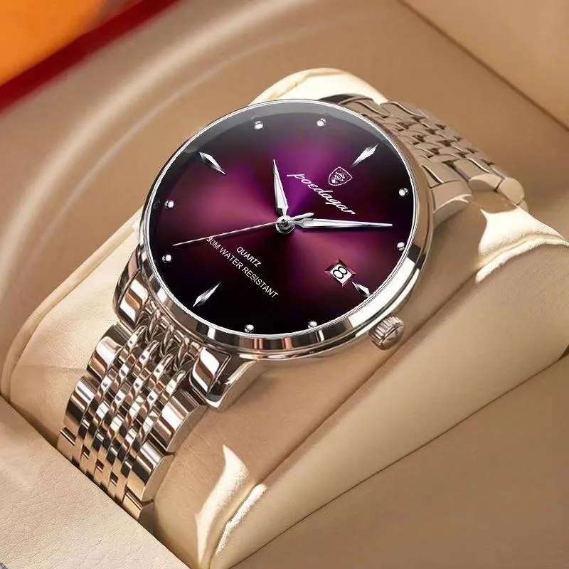 POEDAGAR Men's Quartz Watch / Waterproof / Luminous / Stainless Steel , enter Discount Code 1QFX86VKJ1AS Buy 1 get 1 FREE / FREE Shipping
