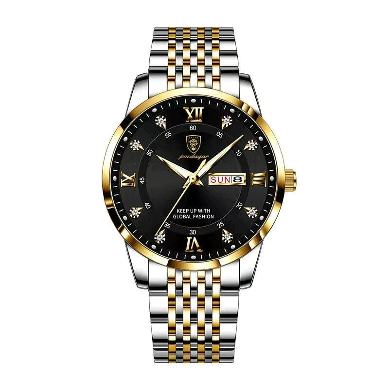 POEDAGAR Men's wrist Watch Stainless Steel / waterproof / Luminous Date , enter Discount Code BSATYMPNPZBQ Buy 1 get 1 FREE / FREE Shipping