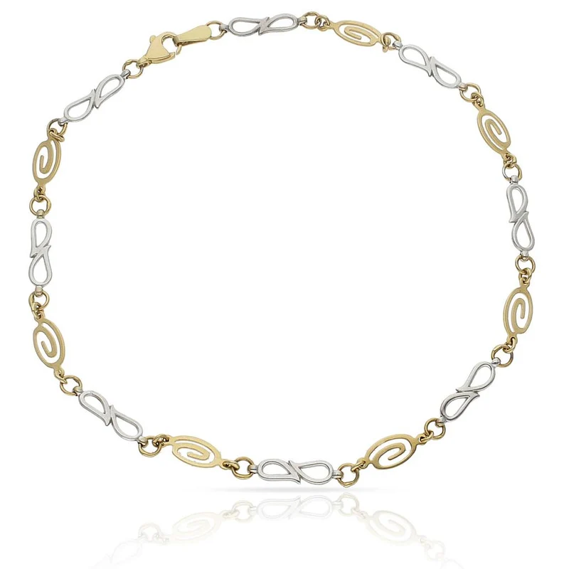 PULSERA ORO 18KL TOBILLERA BICOLOR
