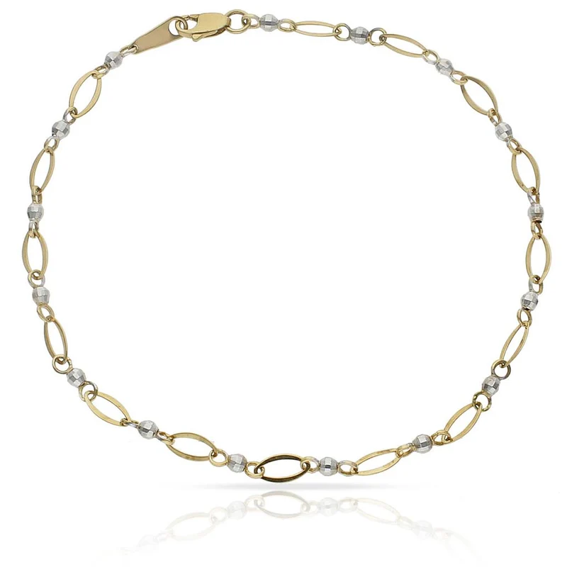 PULSERA ORO 18KL TOBILLERA BICOLOR